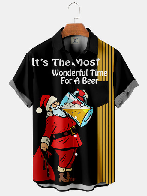 Men's Christmas Funny Graphic Short Sleeve Hawaiian Shirt